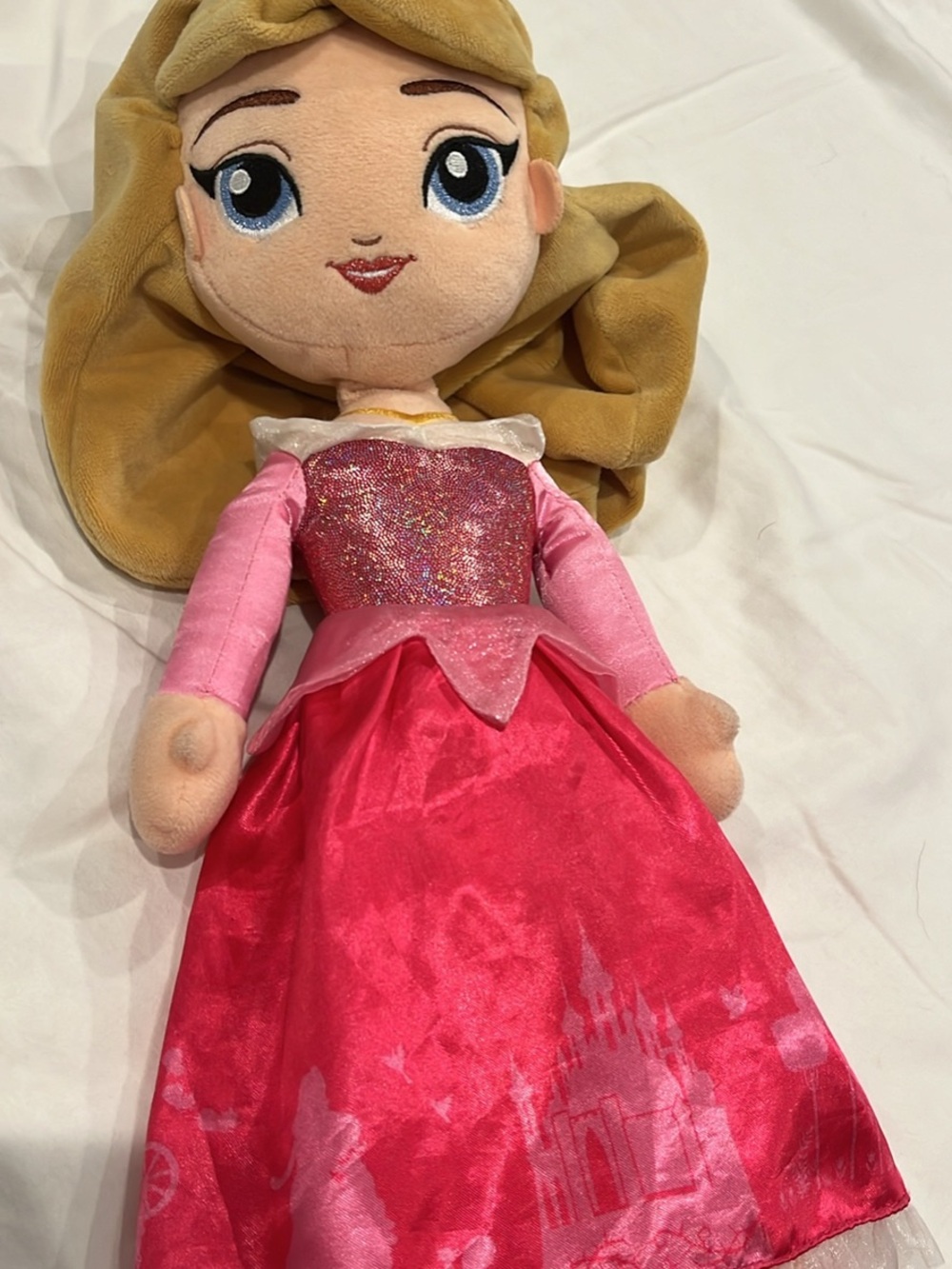 Disney Aurora Plush Princess Doll in Pink and Gold - Soft Kids Toy